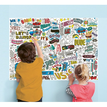 Poster Géant avec Stickers Street Art - Omy