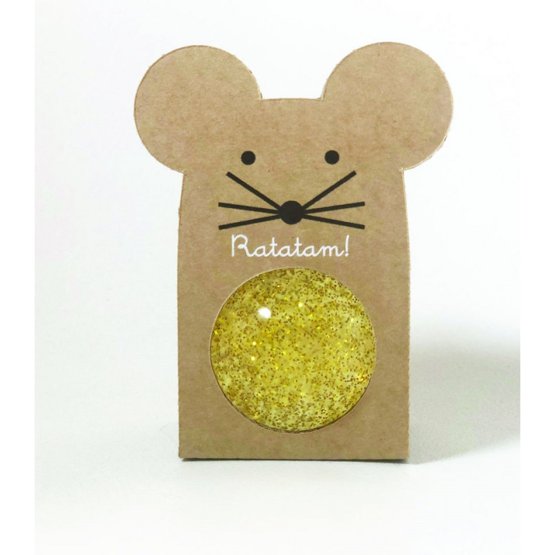 Petite Balle Rebondissante Dorée pailletée - Ratatam