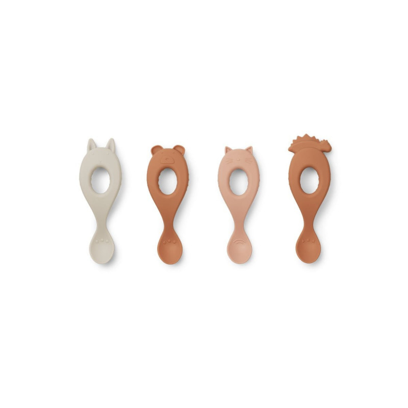 Lot de 4 Cuillères en Silicone Rose Mix - Liewood