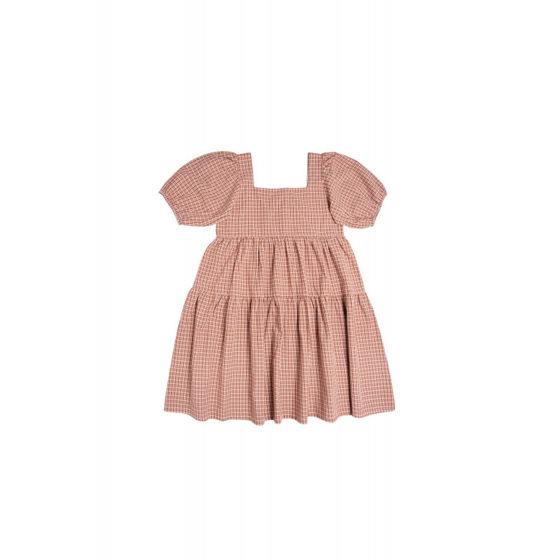 Robe Arlette Kids à Carreaux Caramel - The New Society
