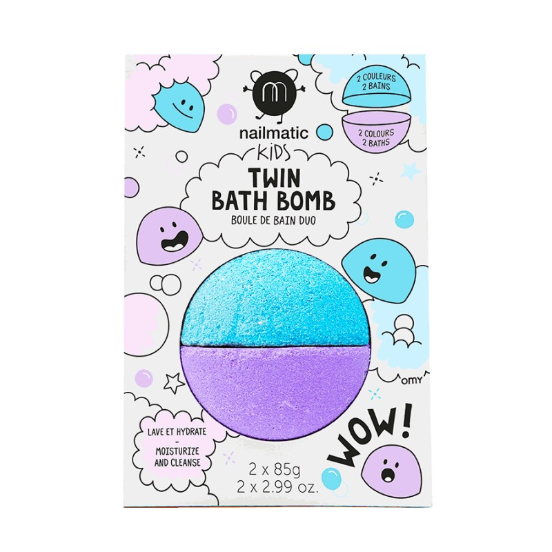 Boule de bain effervescente bleue et violette - Nailmatic