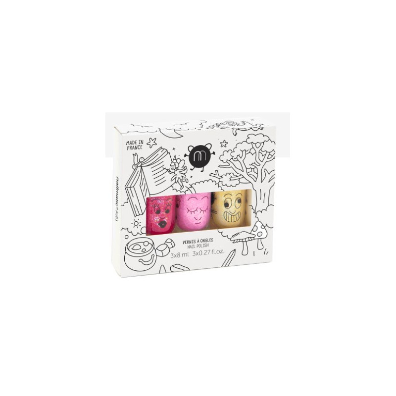 Coffret de Vernis à l'Eau (Rose Pailleté, Rose Nacré, Jaune Nacré) - Nailmatic