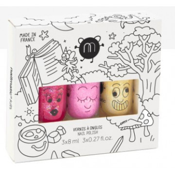 Coffret de Vernis à l'Eau (Rose Pailleté, Rose Nacré, Jaune Nacré) - Nailmatic