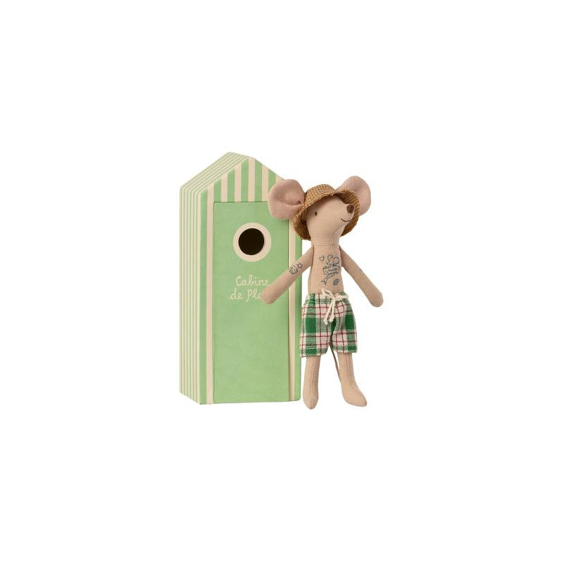 Mini Souris Papa dans sa Cabine de Plage - Maileg