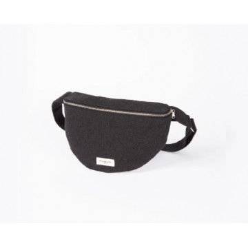 Sac Banane Custine XL Coton Noir - Rive Droite