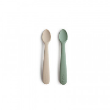 MUSHIE - Cuillère Bébé - Bleu Cambridge /Sable Mouvant