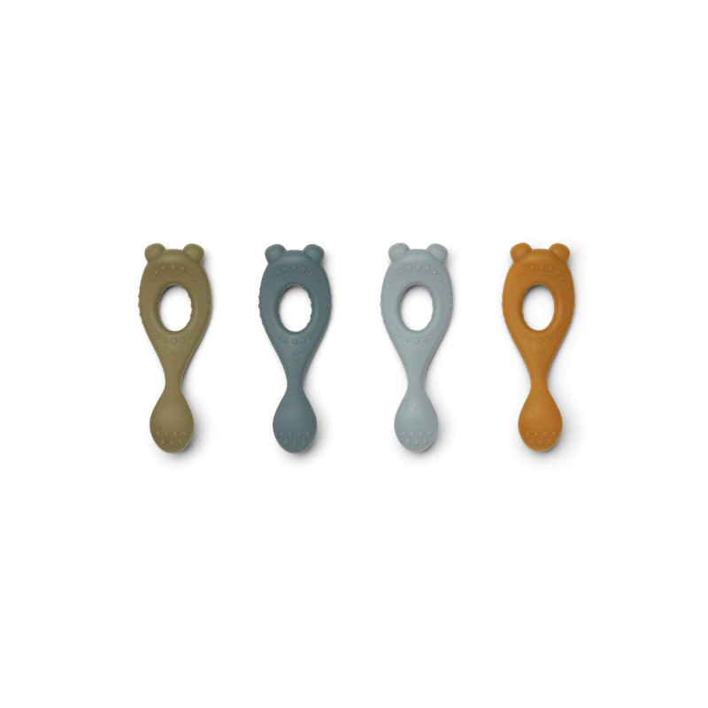 Lot de 4 Cuillères en Silicone Blue Multi Mix - Liewood