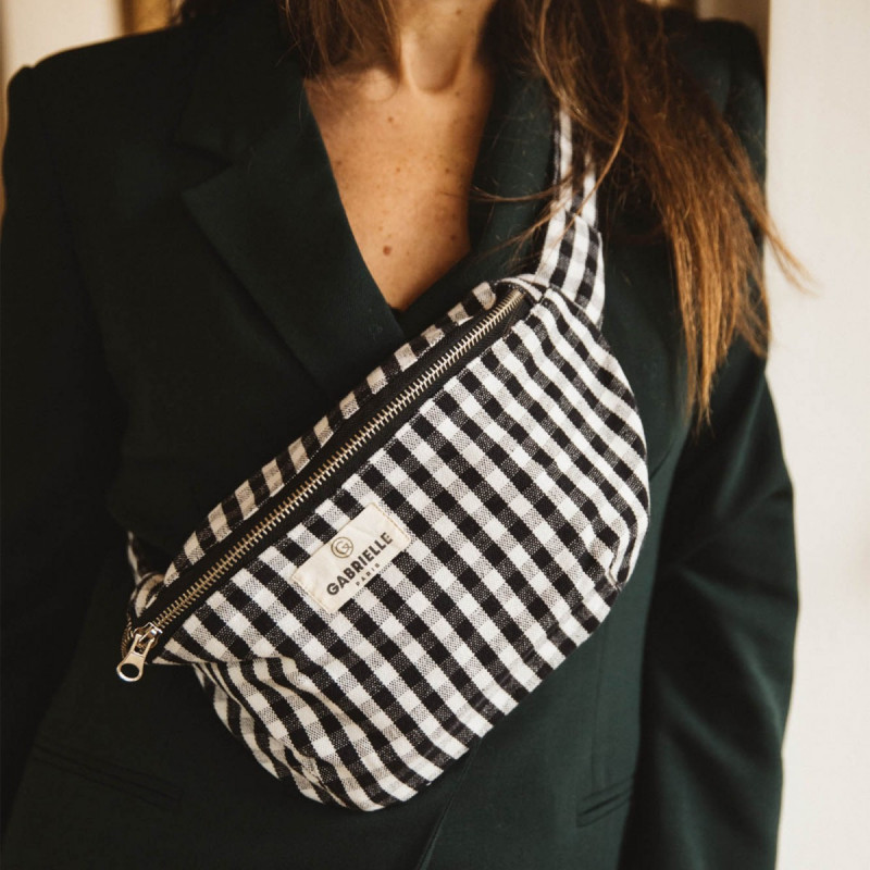 Sac Banane Vichy Noire - Gabrielle Paris