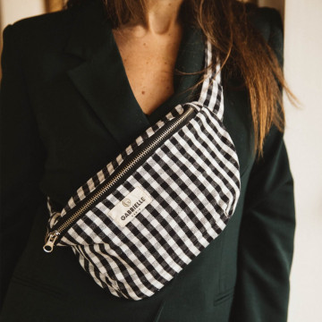 Sac Banane Vichy Noire - Gabrielle Paris