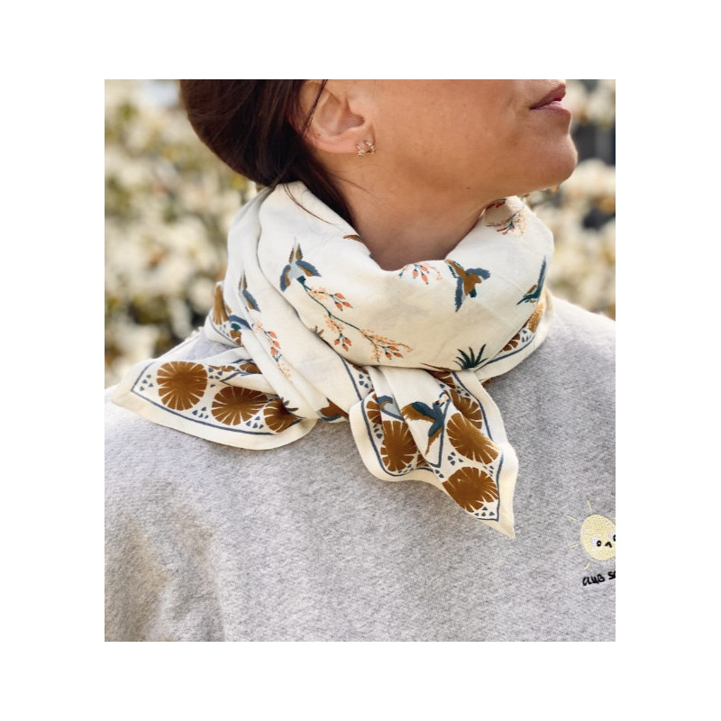 Foulard Latika Cerisier Fleur de Vanille - Apaches Collections