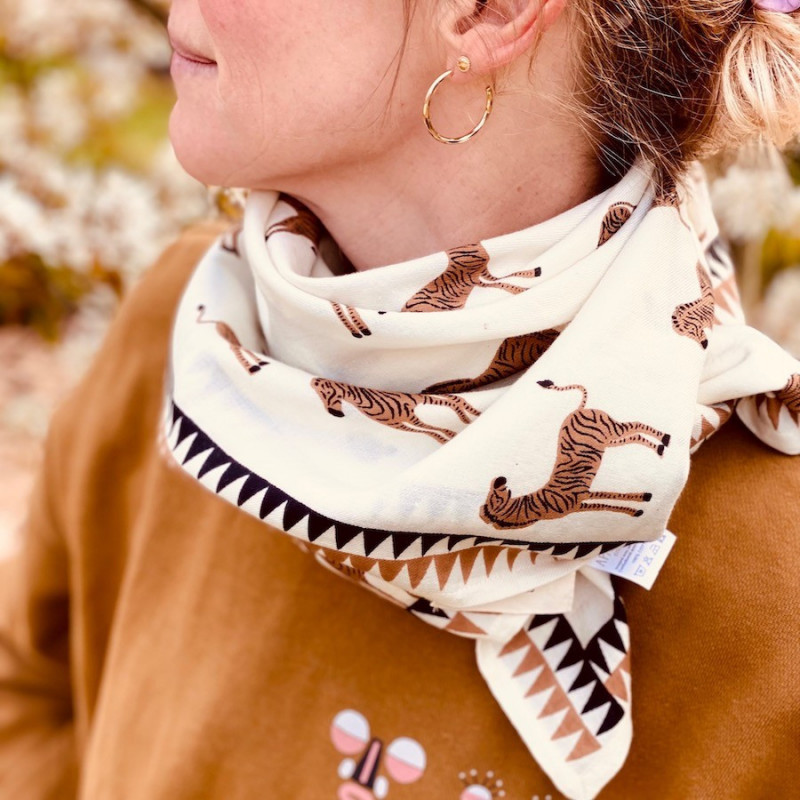 Foulard Latika Zebre Chocolat Coco - Apaches Collections