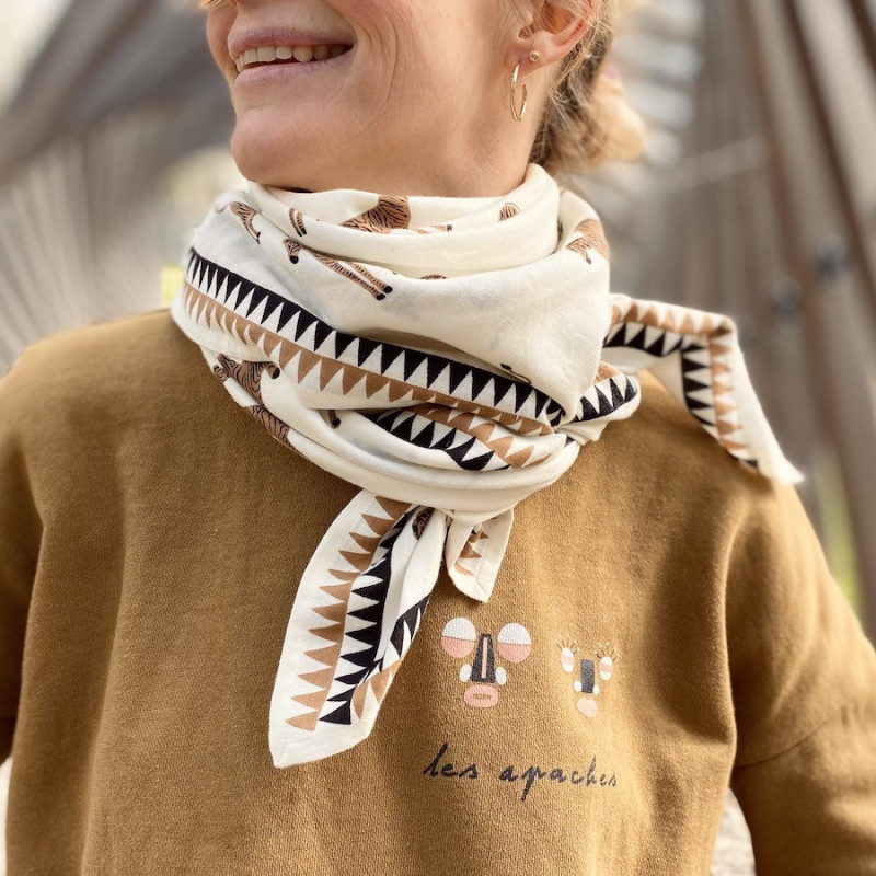 Foulard Latika Zebre Chocolat Coco - Apaches Collections