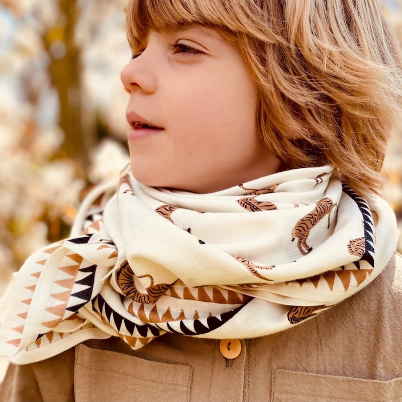 Foulard Latika Zebre Chocolat Coco - Apaches Collections