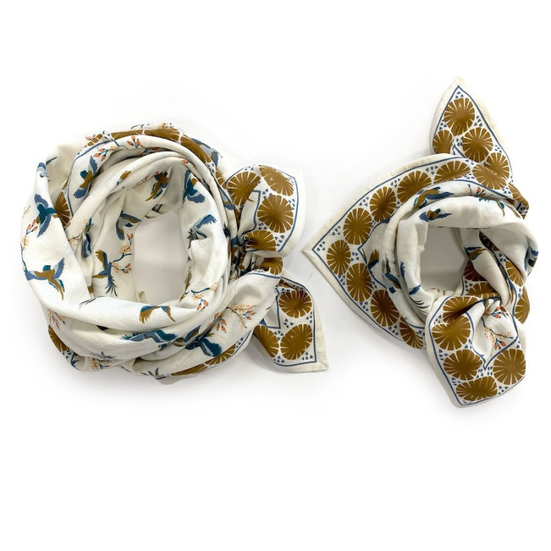 Foulard Manika Cerisier Fleur de Vanille - Apaches Collections