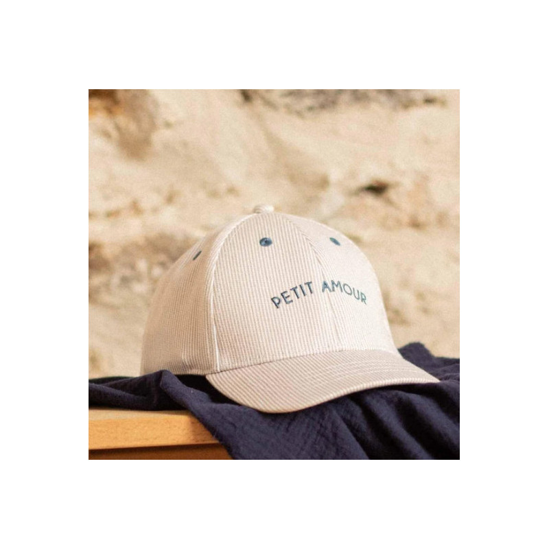 Casquette Enfant Rayée Crème Petit Amour - Chamaye