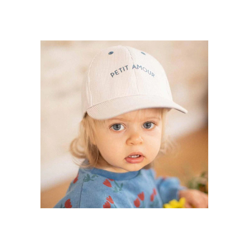 Casquette Enfant Rayée Crème Petit Amour - Chamaye