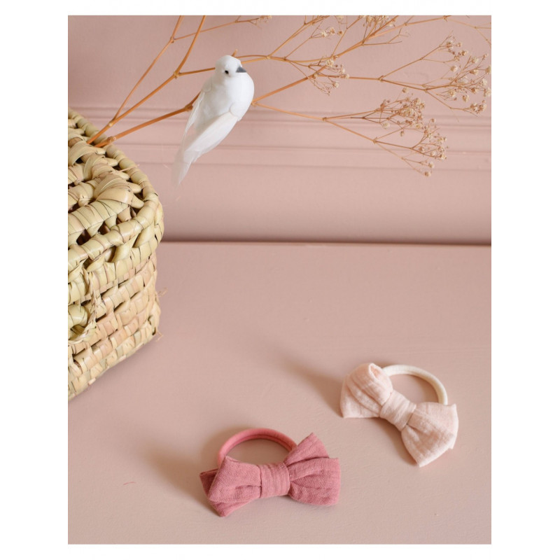 Lot de 2 Elastiques à Noeud en Gaze de Coton - Bachca