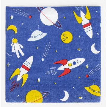 Lot de 20 Serviettes Cosmonaute