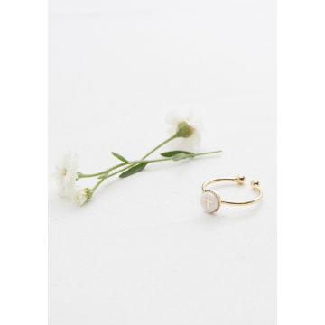 Bague Croix Perle Nude...
