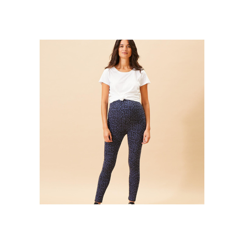 Legging grossesse léopard bleu by Joli Bump, Bas - little&tall