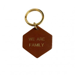 Porte-clés WE ARE FAMILY - Camel - Fauvette Paris