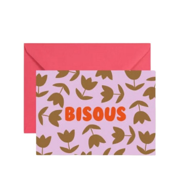 Carte bisous - fleurs - Ma...