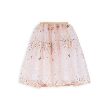 Jupe lune brodée - or rose...