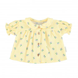 Chemise baby - rayures jaunes & petites fleurs - Piupiuchick