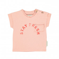 T-shirt baby - rose clair "Stay Fresh" - Piupiuchick
