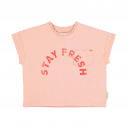 T-shirt kid & ado - rose clair "Stay Fresh" - Piupiuchick