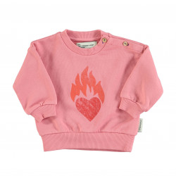 Sweatshirt baby - rose & coeur - Piupiuchick