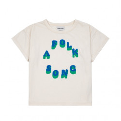 T-shirt kid & ado - blanc & folk song - Bobo Choses