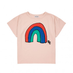 T-Shirt kid & ado - rose clair & arc-en-ciel - Bobo Choses