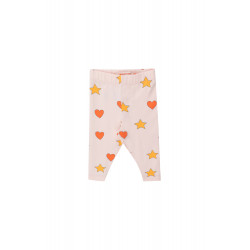 Legging baby - coeur et étoile / rose pâle - Tiny Cottons