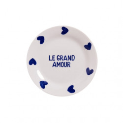 Assiette en porcelaine - Le grand amour/bleu - Emoi Emoi