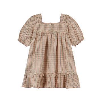 Robe kid - carreaux vanille...
