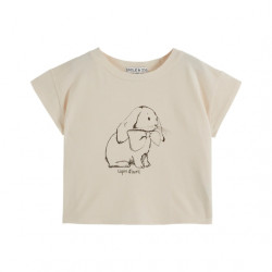 T-shirt coton bio kid - lapin crème - Emile & Ida