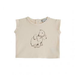T-shirt coton bio baby - lapin crème - Emile & Ida