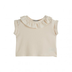 T-shirt coton bio baby - collerette crème - Emile & Ida