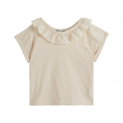 T-shirt coton bio kid - collerette crème - Emile & Ida