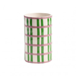 Vase en porcelaine - rose & vert - & klevering amsterdam