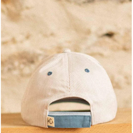 Casquette Enfant Rayée Crème Petit Amour - Chamaye Casquette Enfant Rayée Crème Petit Amour - Chamaye