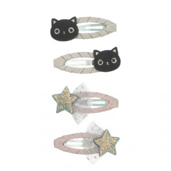 Lot de 4 barrettes - magical cat halloween - Mimi et Lula