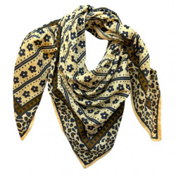 Foulard "mon grand indispensable"- flower brown - Love Explorers