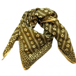 Foulard "mon grand indispensable"- green flower - Love Explorers