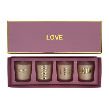 Coffret de 4 bougies - love...