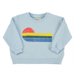 Sweatshirt enfants - bleu clair / vague multicolore - Piupiuchick