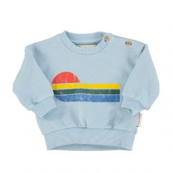 Sweatshirt bébés - bleu clair / vague multicolore - Piupiuchick