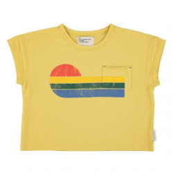 T-shirt enfants - jaune / vague multicolore - Piupiuchick