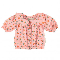 Blouse manches ballons bébés - rose / fleurs - Piupiuchick